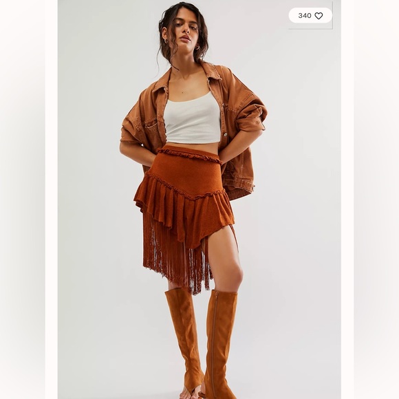 Free People Dresses & Skirts - Free People Understated Leather Cabaret Cowboy Knitted Ruffles Skirt M/L